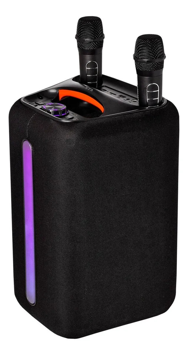 Amplificador Duett 80w Vta Con 2 Micrófonos Inalámbricos Y L Color Negro