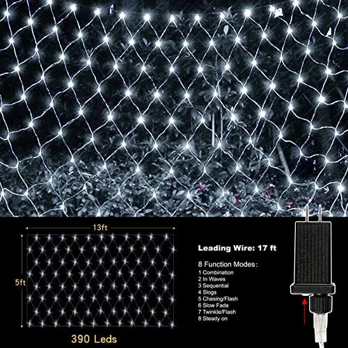 Luces De Red Navideñas De 390 Led, 13x5 Pies, 8 Modos,...