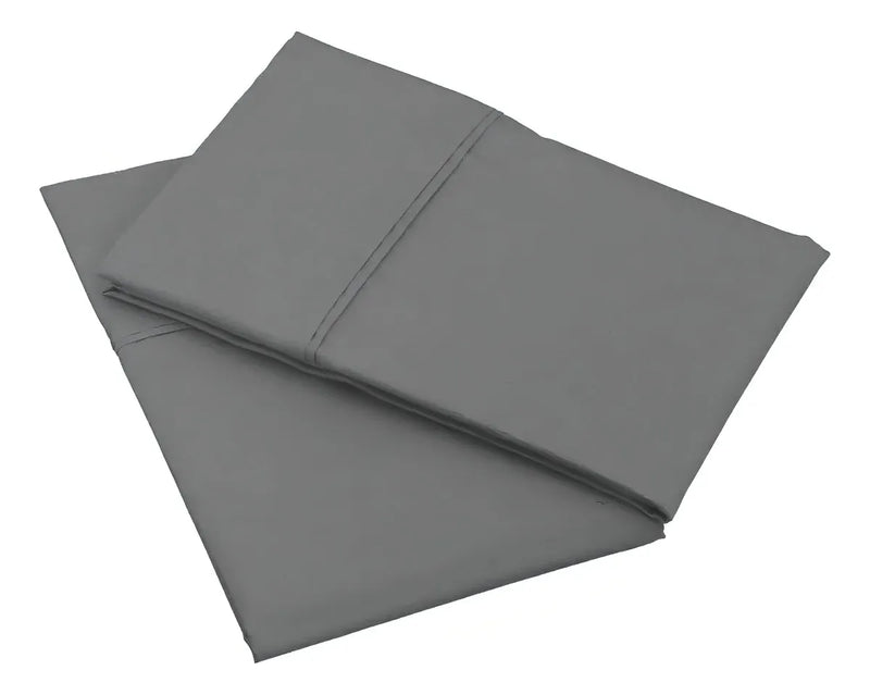 X2 Fundas Para Almohadas De Microfibra 70x50 Color Gris Oscuro Liso