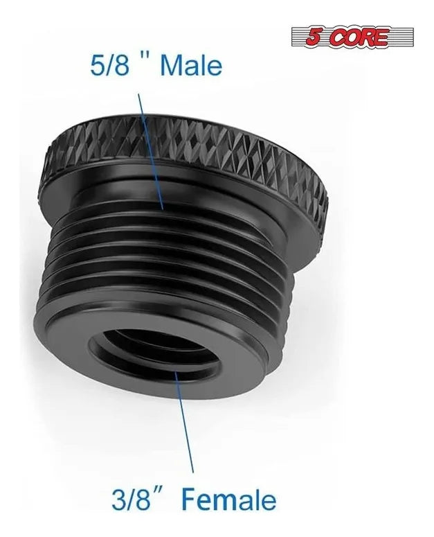 Adaptador De Rosca 5/8 Hembra A 3/8 Para Micrófono Negro