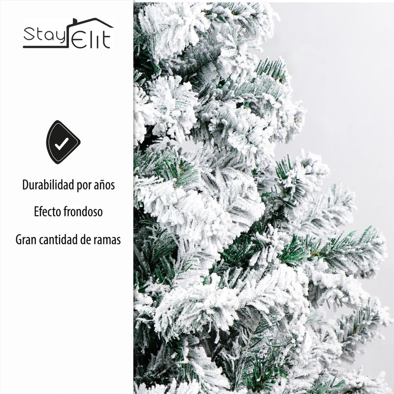 Árbol Artificial De Navidad Nevado 1.70 Color Verde