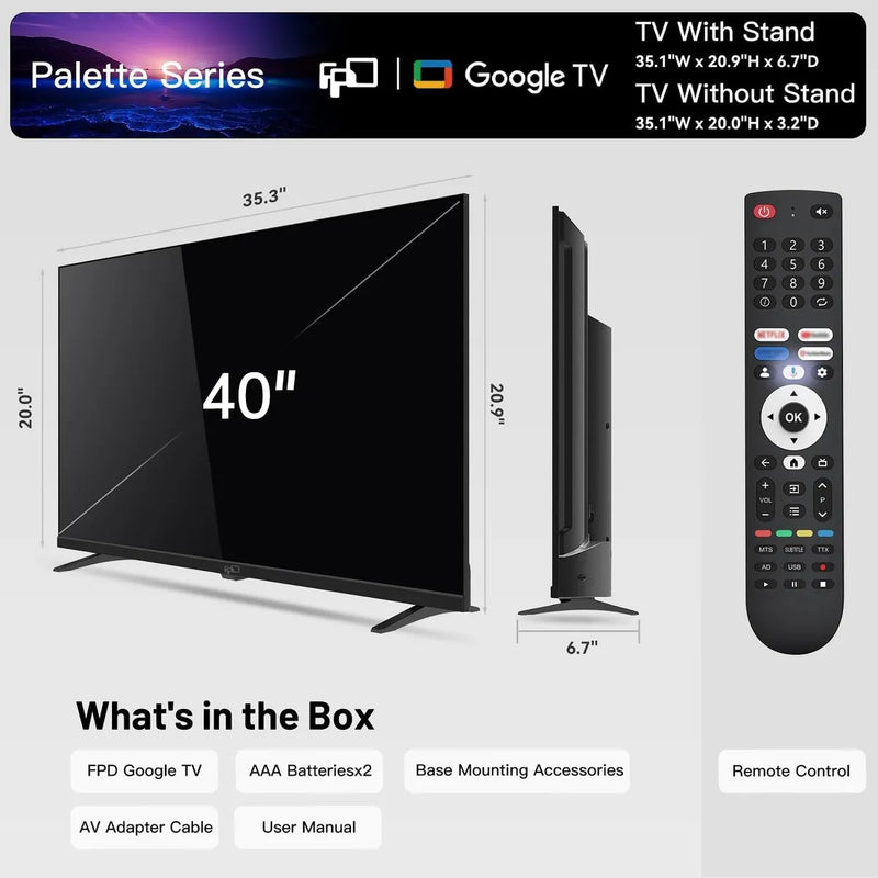 Televisor Smart Tv De 40 Pulgadas Fpd 1080p Fullhd Google Tv