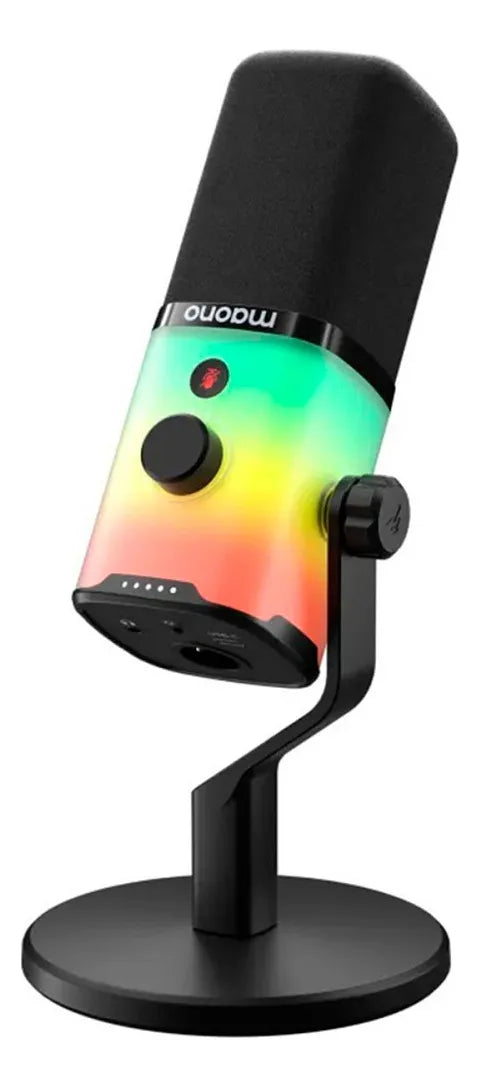 Micrófono condensador Maono PD100x Rgb Pt Streamer USB Gamer, color negro