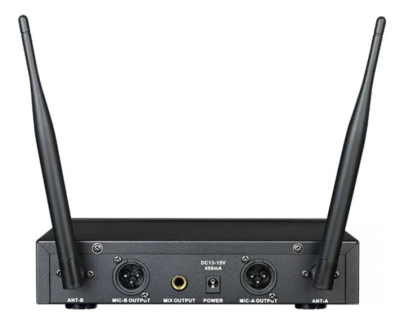 Microfonos Inalambricos Doble Takstar Ts3310 100mt 100ch Uhf Negro