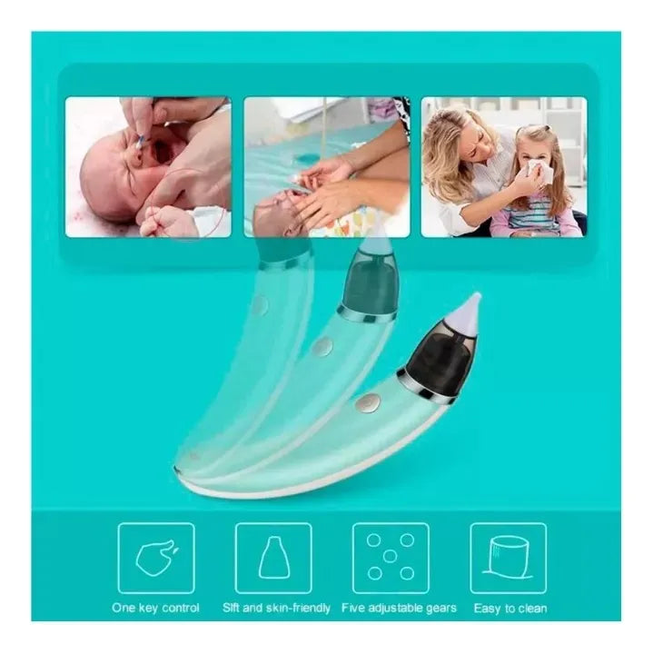Aspiradora Nasal Eléctrica Segura Para Bebés, Color Azul
