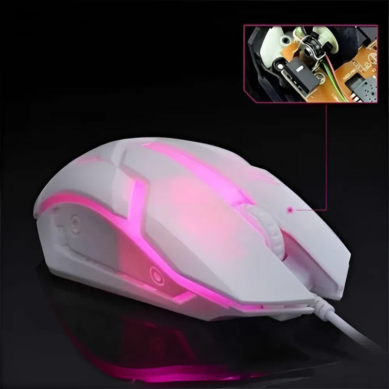 Mouse Y Teclado Gamer Rgb Aoas M-400 Blanco