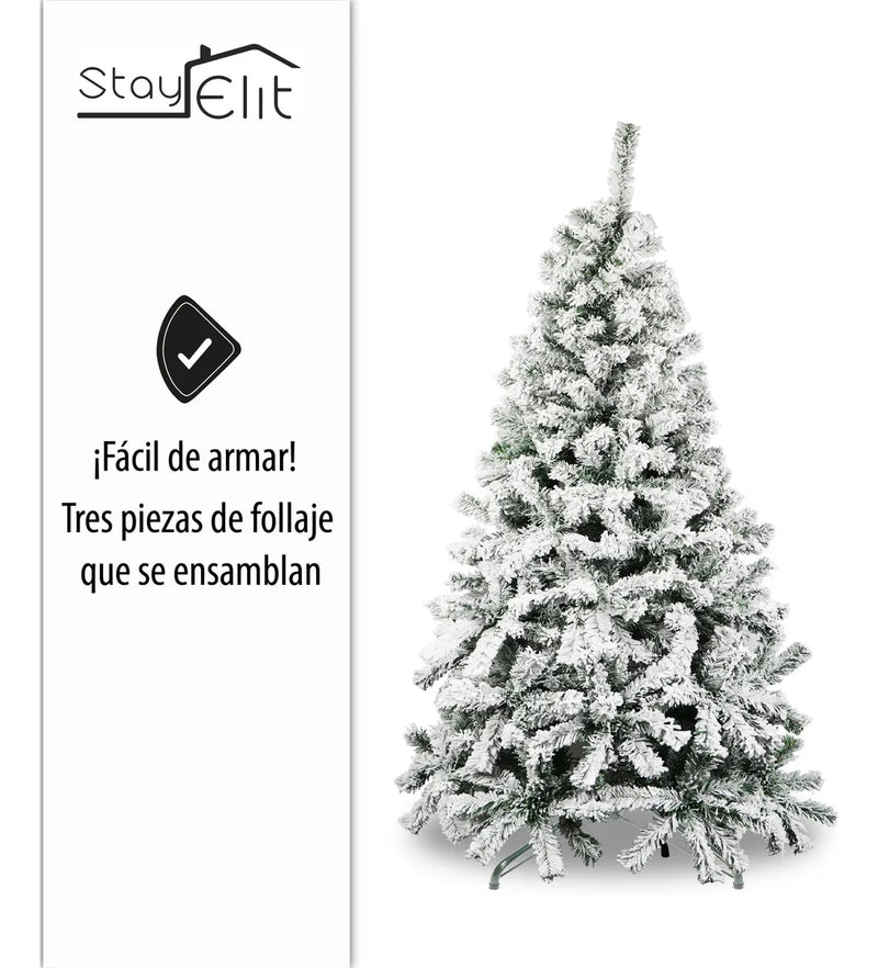 Árbol Artificial De Navidad Nevado 1.70 Color Verde