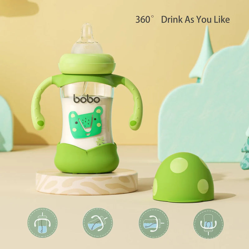 Yohkoh Biberón De Vidrio Natural Con Pezón De Respuesta