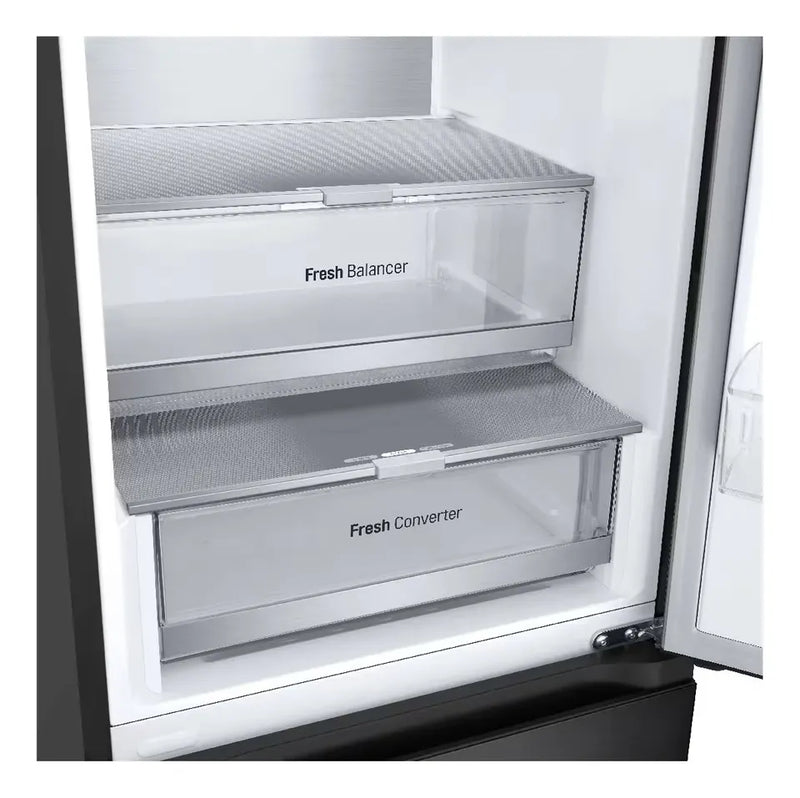 Nevera Lg 343l Bottom Freezer Doorcooling+ Thinq Negro Mate Plateado