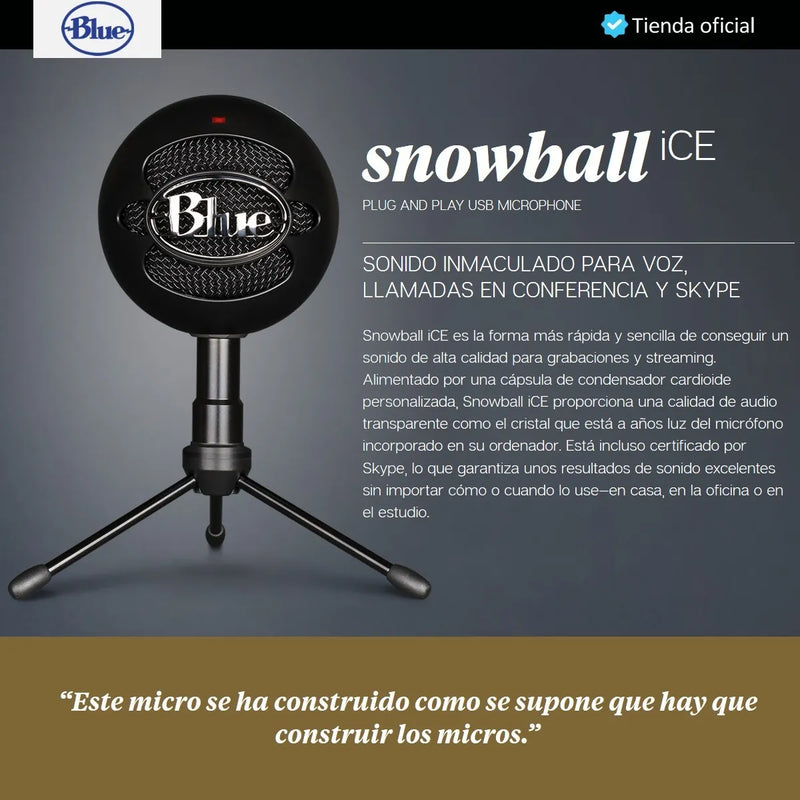 Blue Snowball Ice, Micrófono Usb Para Streaming / Grabación Gloss Black