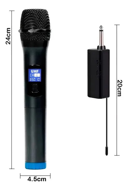 Micrófono Inalámbrico Profesional Pantalla Led Wg-11 Negro