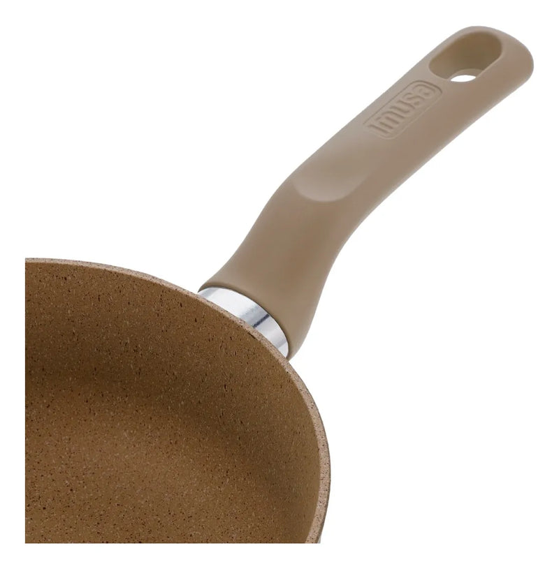 Sartén Imusa Terra De 24cm Arena Con Tapa De Vidrio Color Beige