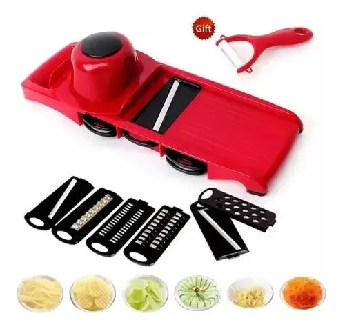 Cortador De Cocina Rallador De Verduras Mandoline 6 En 1 Gris