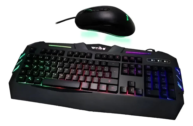 Combo Gamer Teclado/mouse Weibo Wb-520 Rgb Color del mouse Negro Color del teclado Negro