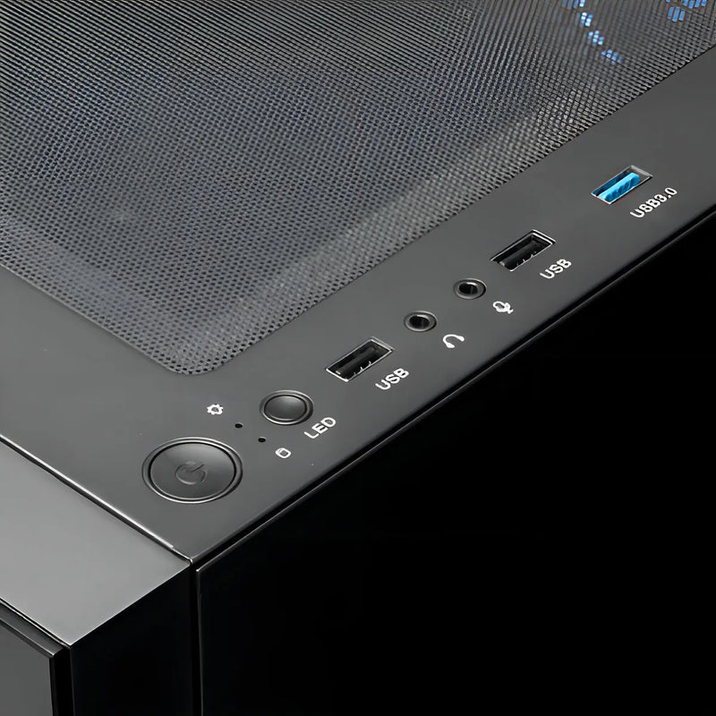 Gabinete Gamdias Talos E3 Argb Cristal Templado Midtower Atx Color Negro