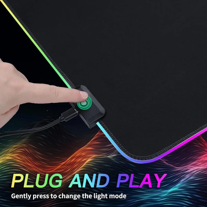 Pad Mause Gamer Rgb Largo 80 X 30cm X 4mm Color Negro