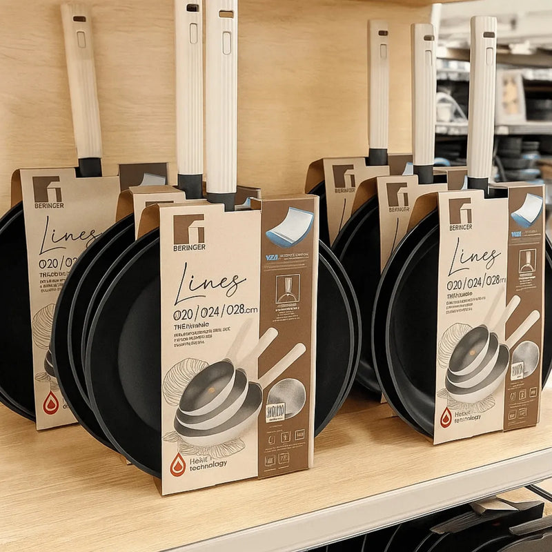 Set X3 Sartenes Lines 20, 24 Y 28cm Aluminio Forjado Negro
