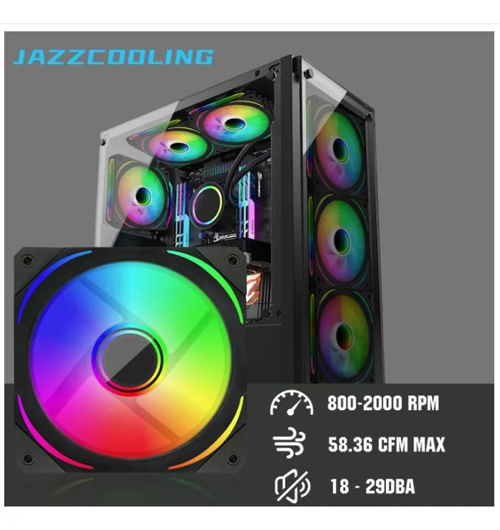 Combo 3 Ventilarores Jazzcooling Argb Ha-120 Gamer