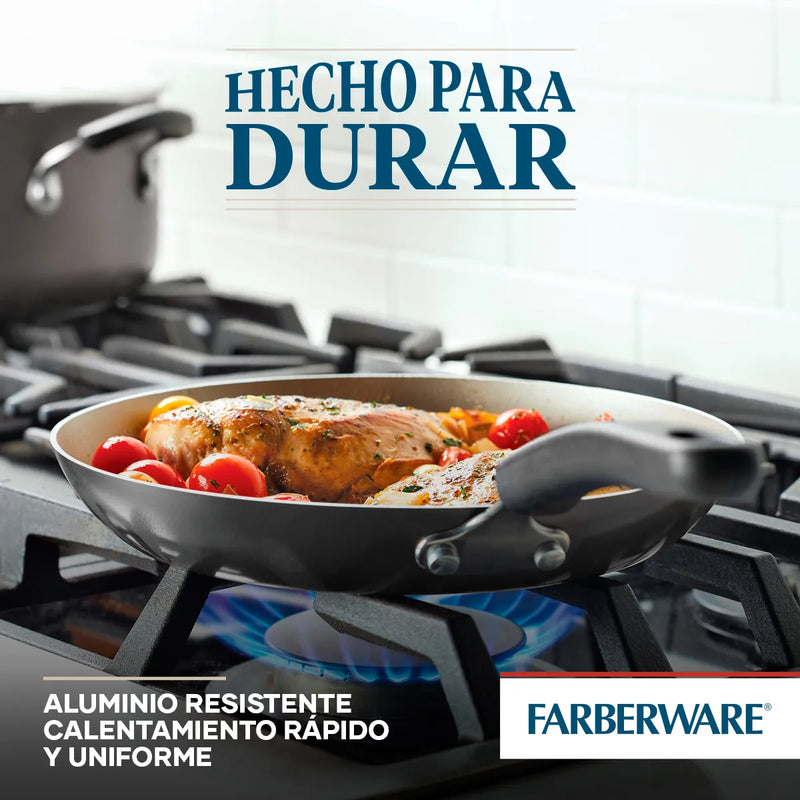 Set X 3pzs. Sartenes 18cm + 22cm Y Plancha 28cm. Farberware Negro