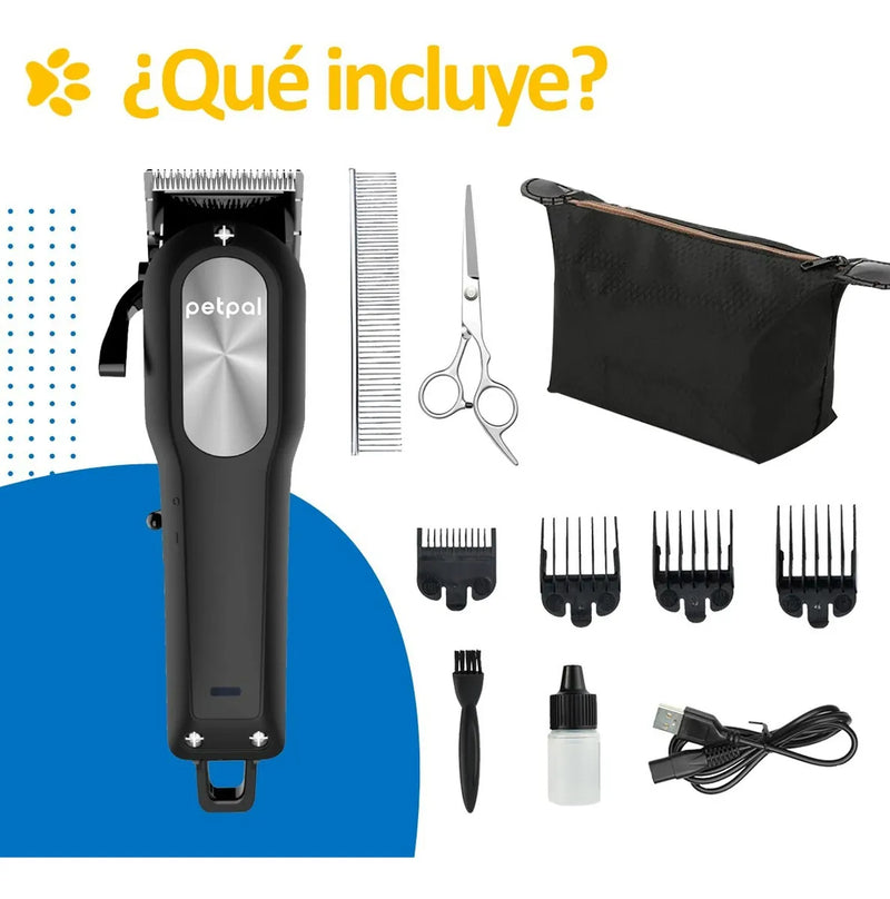 Maquina Peluqueria Corta Pelo Mascotas Perro Gato Kit Petpal Color Negro