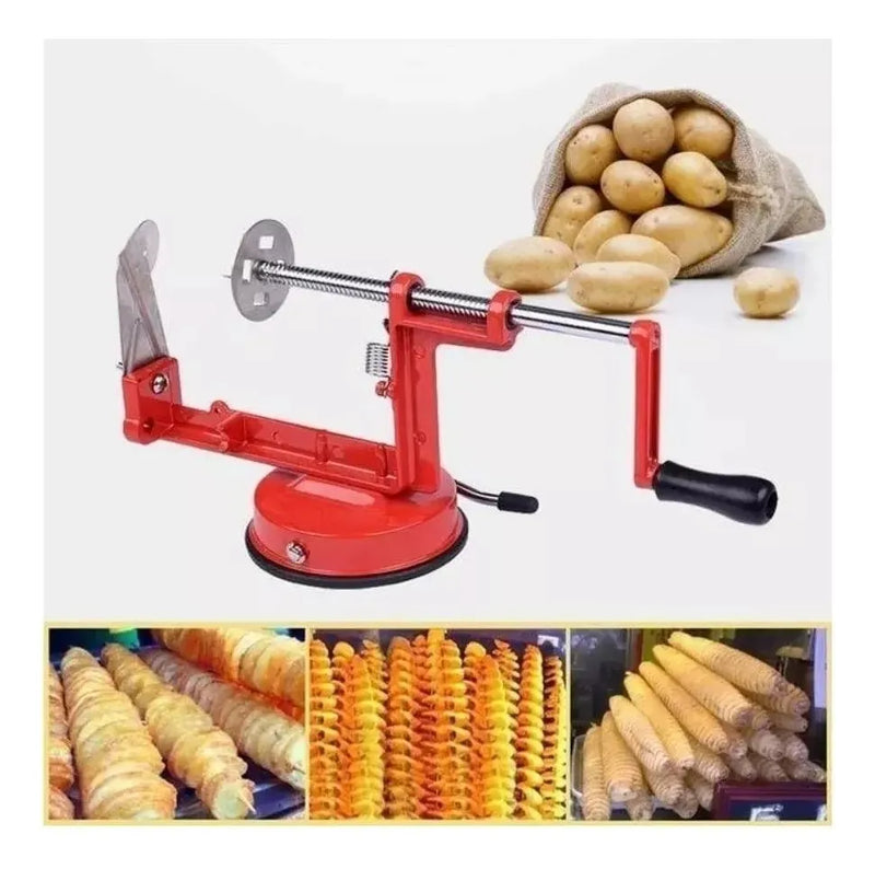 Pelador Papa En Espiral Espiropapa Verduras Cocina Rojo
