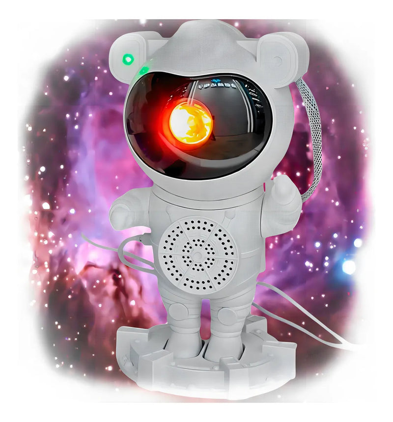 Parlante Bluetooth Proyector de galaxia Astronauta Color Blanco