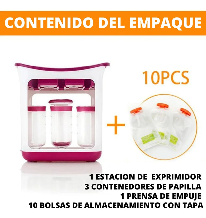 Dispensador Compota Bolsa Estación Papilla Bebe Extractor