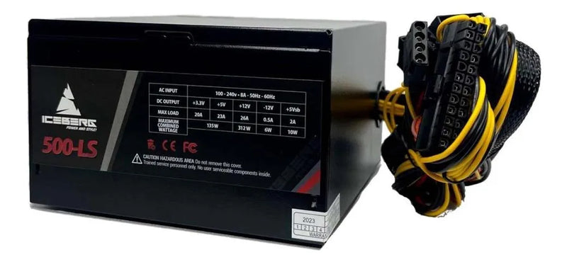 Fuente De Poder Pc Iceberg 500w Ls Oem 24 Pines, 8 Pines Negro