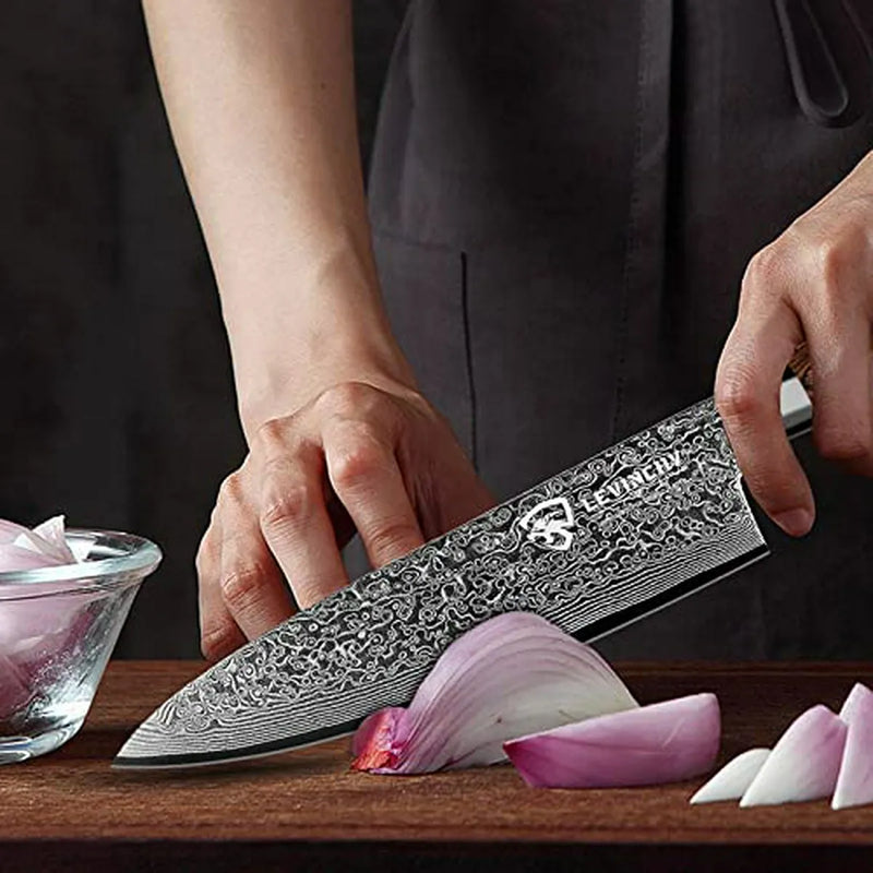 Cuchillo Chef Damasco 8 Profesional Acero Inoxidable Pakka