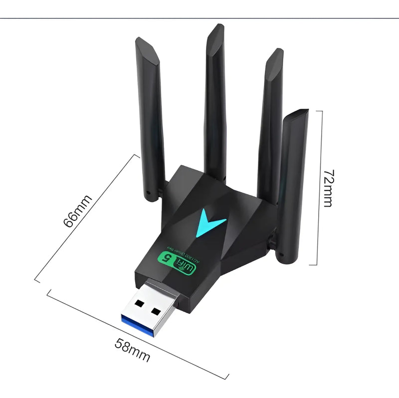 Adaptador Usb Wifi De 4 Antenas Para Pc / Ordenador