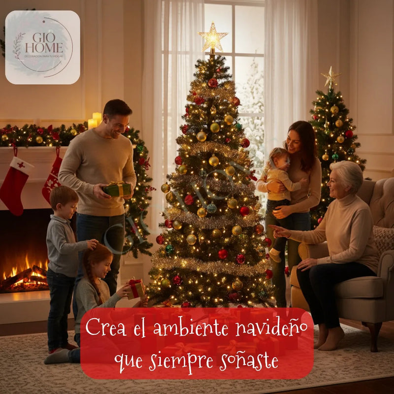 Arbol De Navidad Vermont 1.80m 377 Puntas Gio Home Pino Navideño Look Natural Base Metalica Artificial Para Decoracion Con Bolas Adornos Extensiones Cintas Bombillos Botas Campanas Luces Estrella Noel