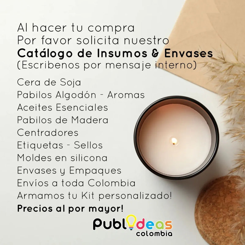 Kit Velas Gramera Termómetro Digital Jarra Cónica 750ml