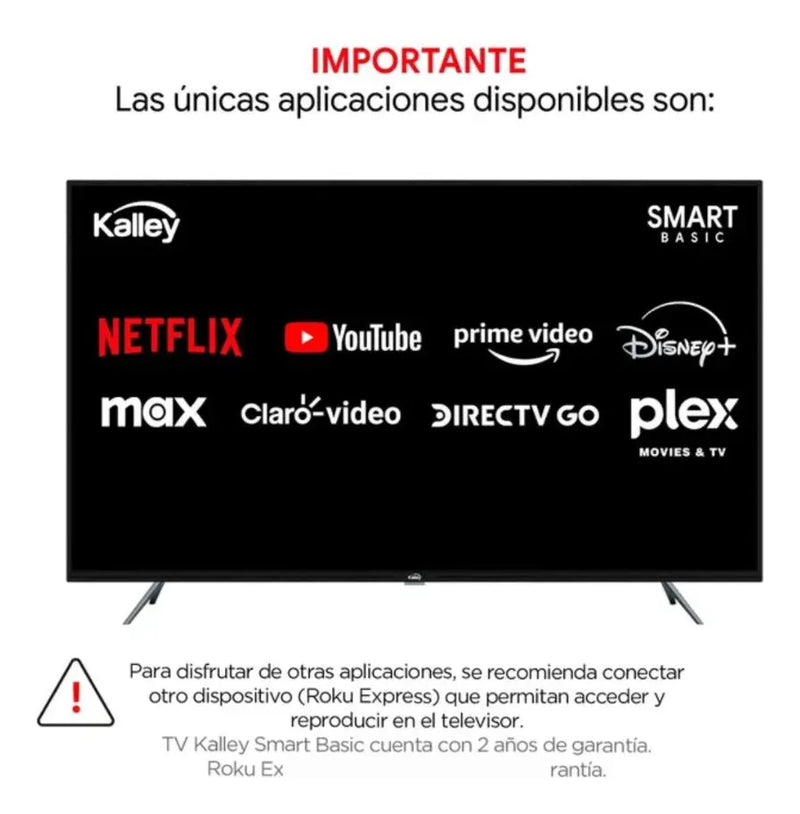 Tv Kalley 50 50sb300 4k Uhd Smart Tv + Roku Express