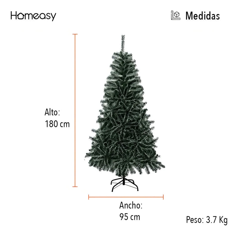 Árbol De Navidad Artificial Nevado Calidad Grande 1.80 M Color Verde