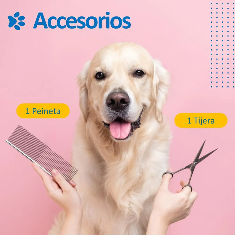 Maquina Peluqueria Corta Pelo Mascotas Perro Gato Kit Petpal Color Negro