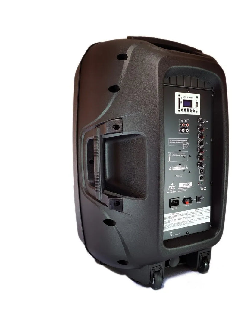 Cabina Americansound 15pulgadas Recargable + Mic Inalambrico Negro