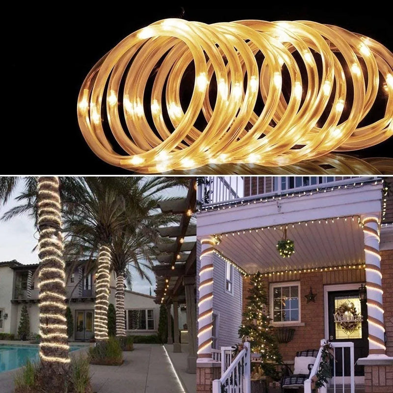 Luz Led 10 Metros X 100 Leds Exteriores Recargable Panel