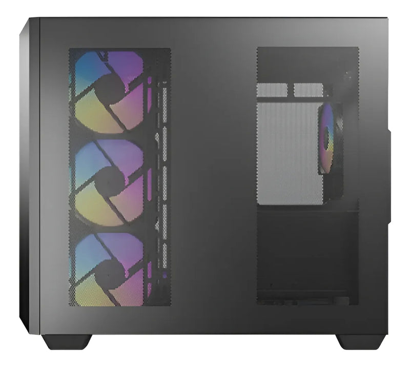 Armario para juegos Antec C5 Argb de vidrio de 4 mm, 7 ventiladores de 120 mm, color negro