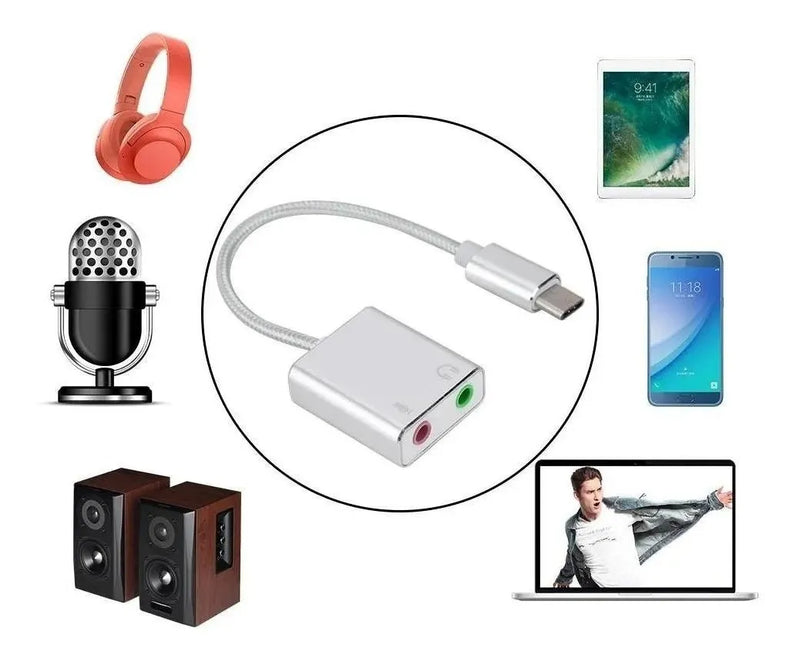 Tarjeta Externa De Audio Con Conector Tipo C 7.1 Virtual