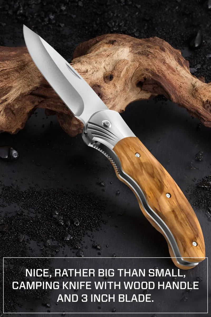Para Hombre - Cuchillo De Bolsillo Plegable Con Mango De Mad