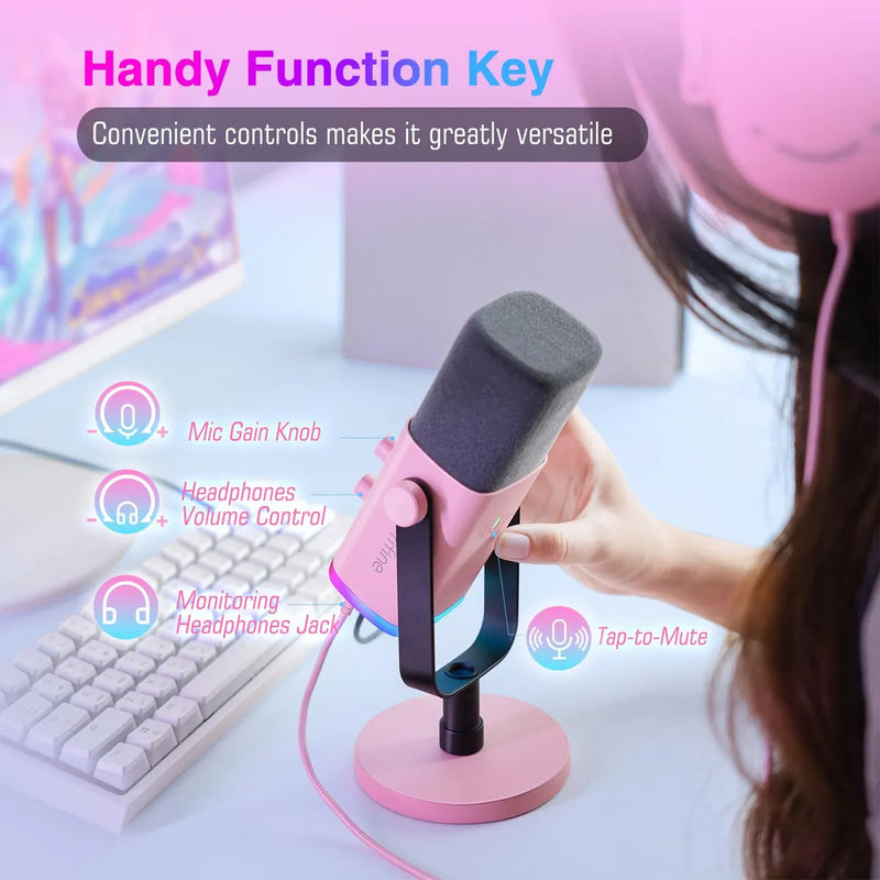 Fifine Microfono Dinamico Xlr/usb Para Grabacion De Podcasts