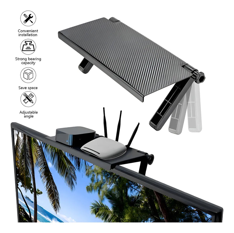 Soporte Plegable Para Decodificador Parte Superior Tv Color Negro