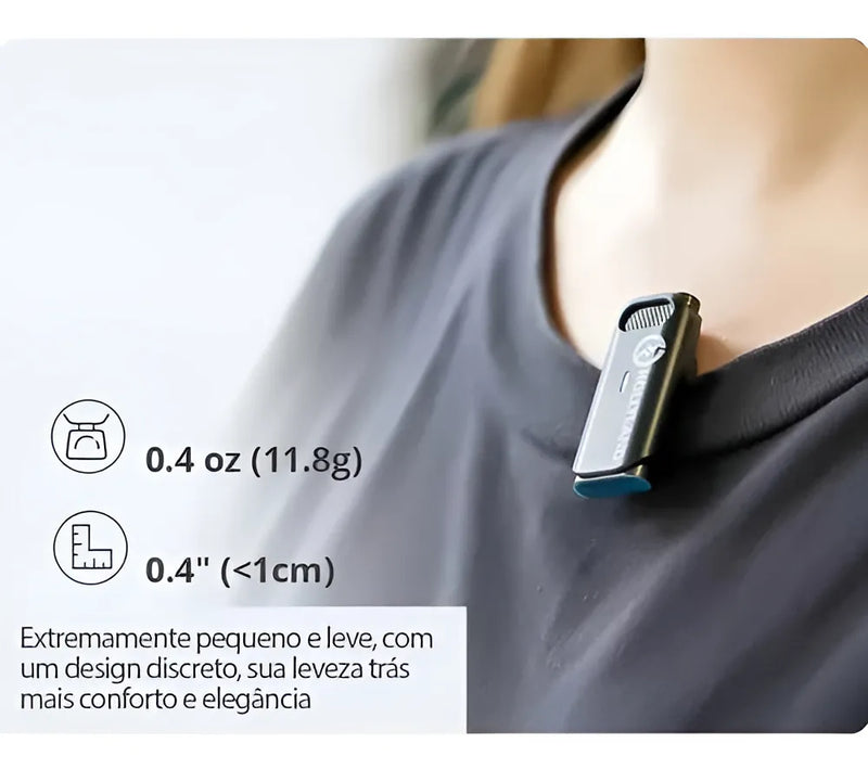 Micrófono inalámbrico Hollyland Lark M1 de doble solapa para teléfonos inteligentes de color negro