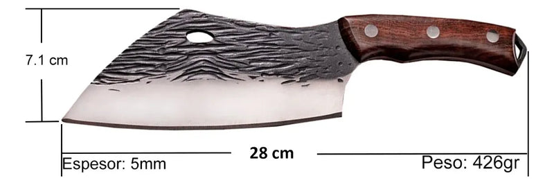 Cuchillo Vikingo Acero Profesional Carnicero Hacha Mod: Z02 Silver