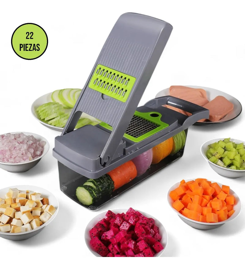 Rallador Picador Cortador De Verduras Y Frutas 22 En 1