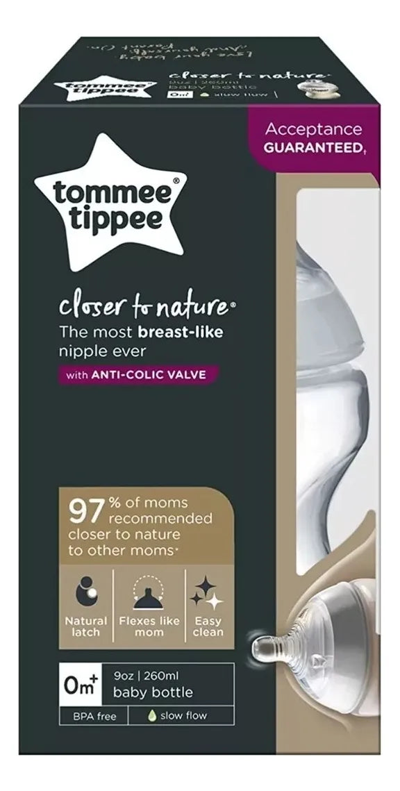 Tetero Tommee Tippee Closer To Nature 9 Oz Blanco Liso