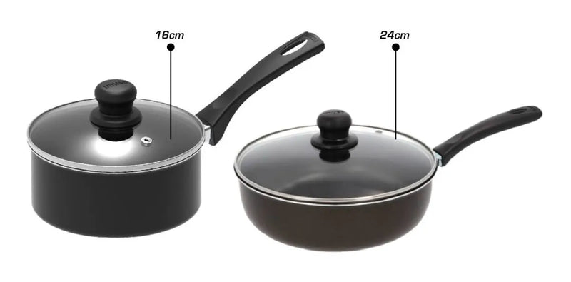 Set Sartén Jumbo 24cm + Perol 16cm Imusa Smart Negro