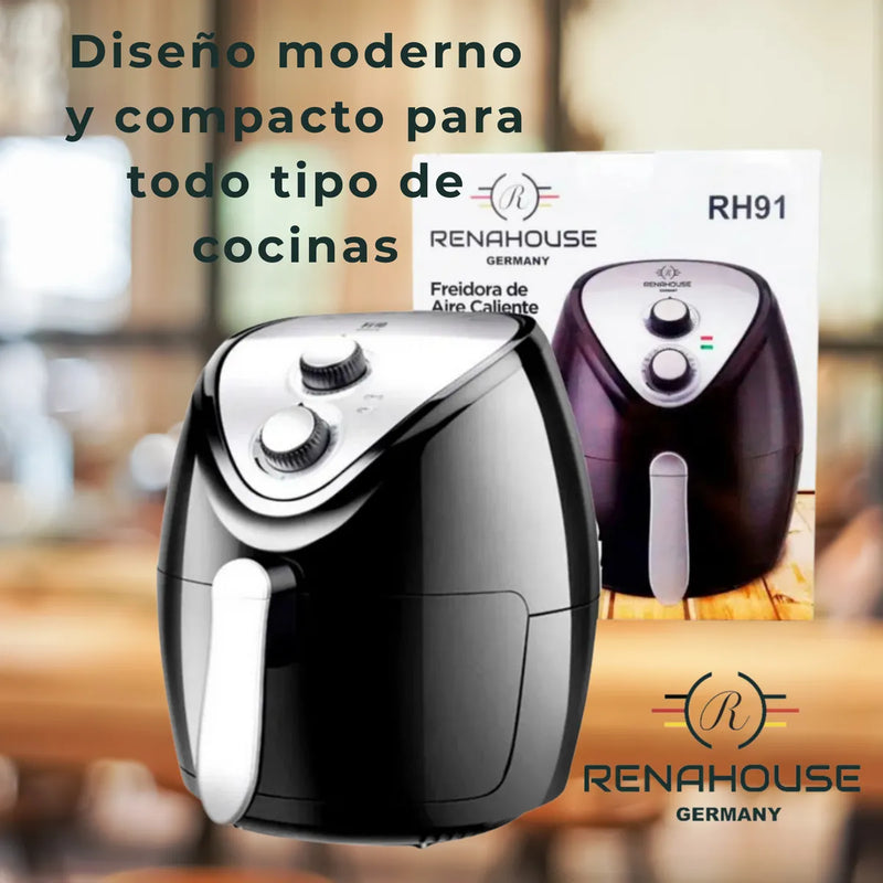 Air Fryer 4.5 L Negro 7 Modos Freidora Aire Hogar Renahouse