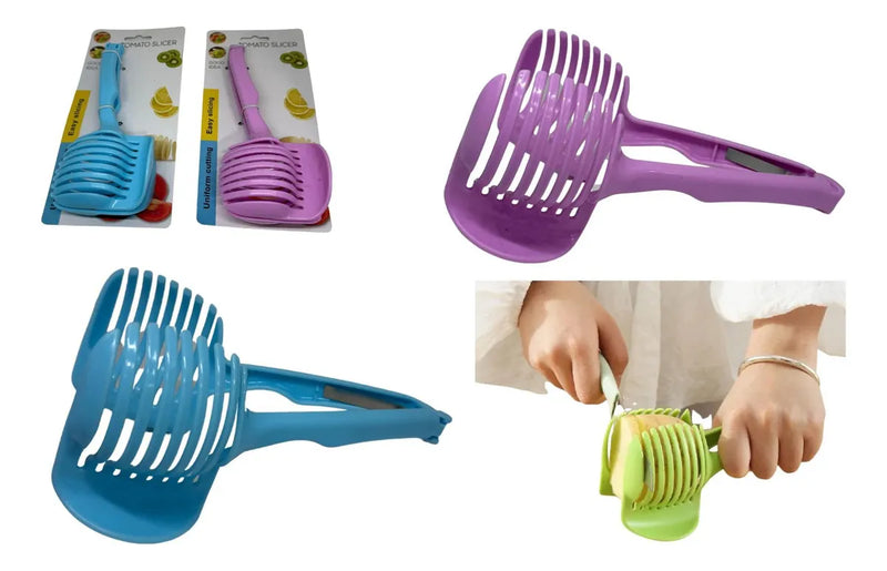 Cortadora De 2 Piezas De Verduras Frutas Azul Y Rosado Papas Azul Claro