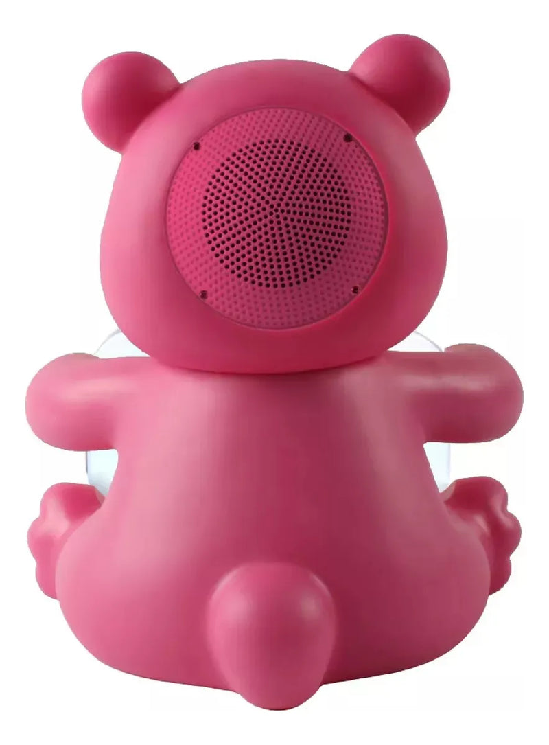 Reloj Radio Parlante Altavoz Bluetooth Iluminación Led Rgb Rosado Blanco